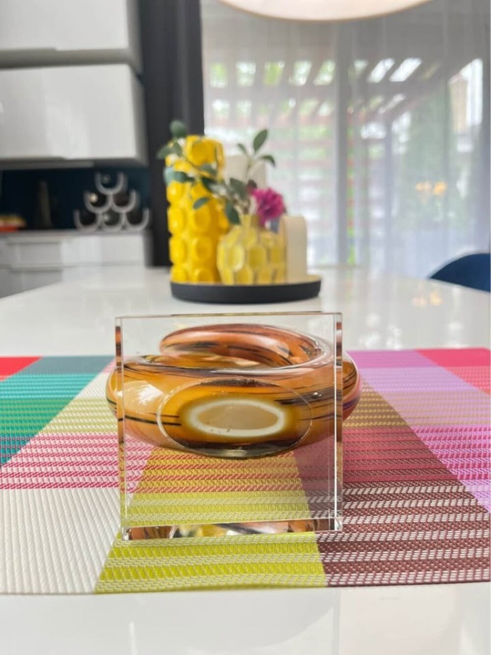 Vintage Amber Love Knot Murano Glass Mid Century Art Glass-Italy - Picture 5 of 6